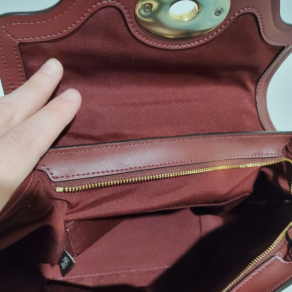 Coach Blake Flap Carryall Wine Crossbody Bag - Picture 9 of 12